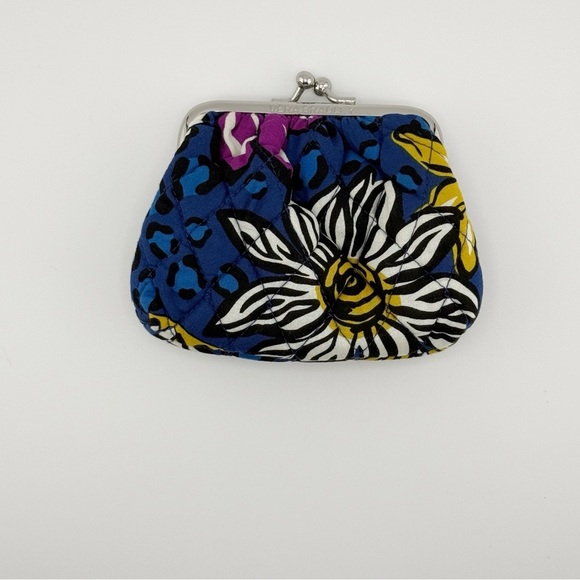 Vera Bradley Blue Floral kiss coin purse painted paisley exact - Picture 4 of 13